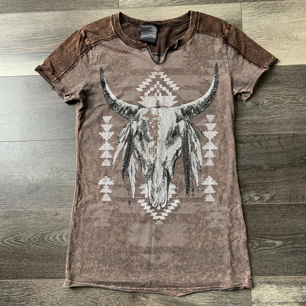 Bull Skull  Tee Shirt